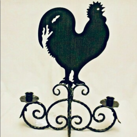SLAH Rustic Rooster Candelabra Iron NIB - Picture 2 of 8